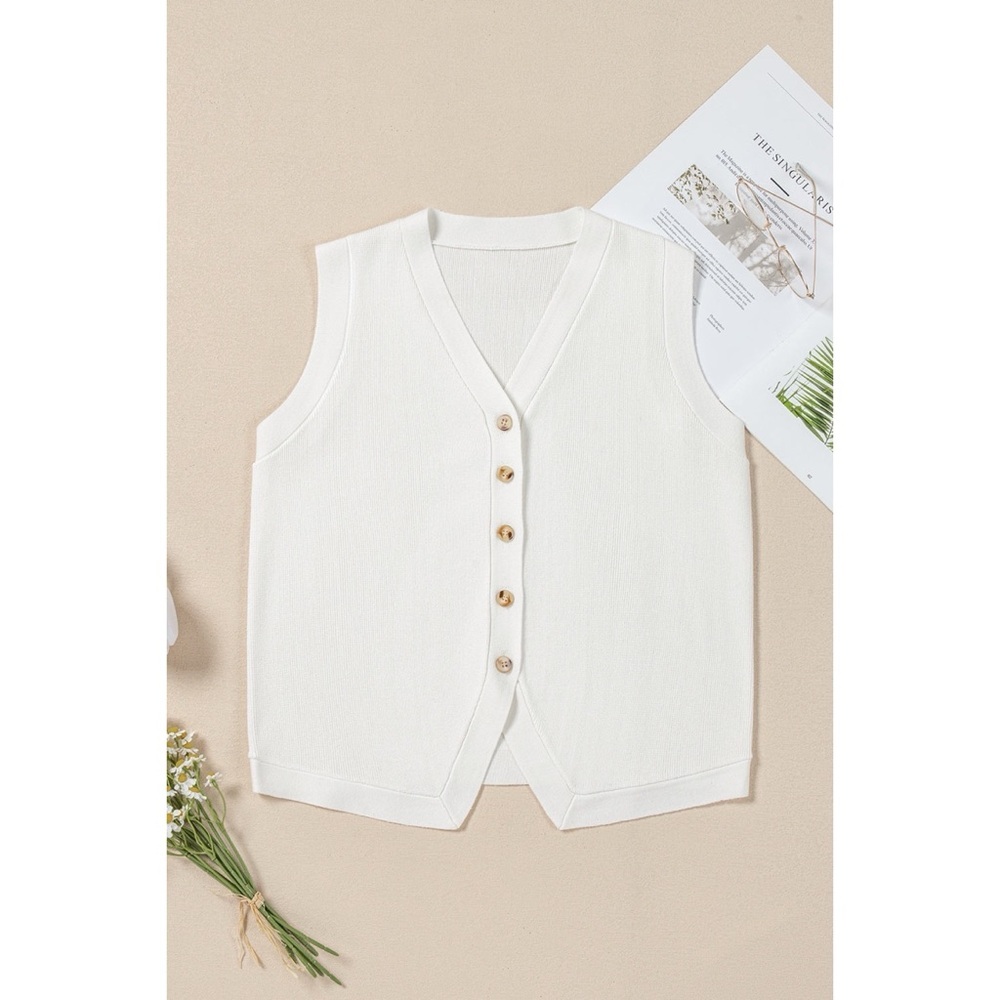 White Button Vest - Picture 5 of 5